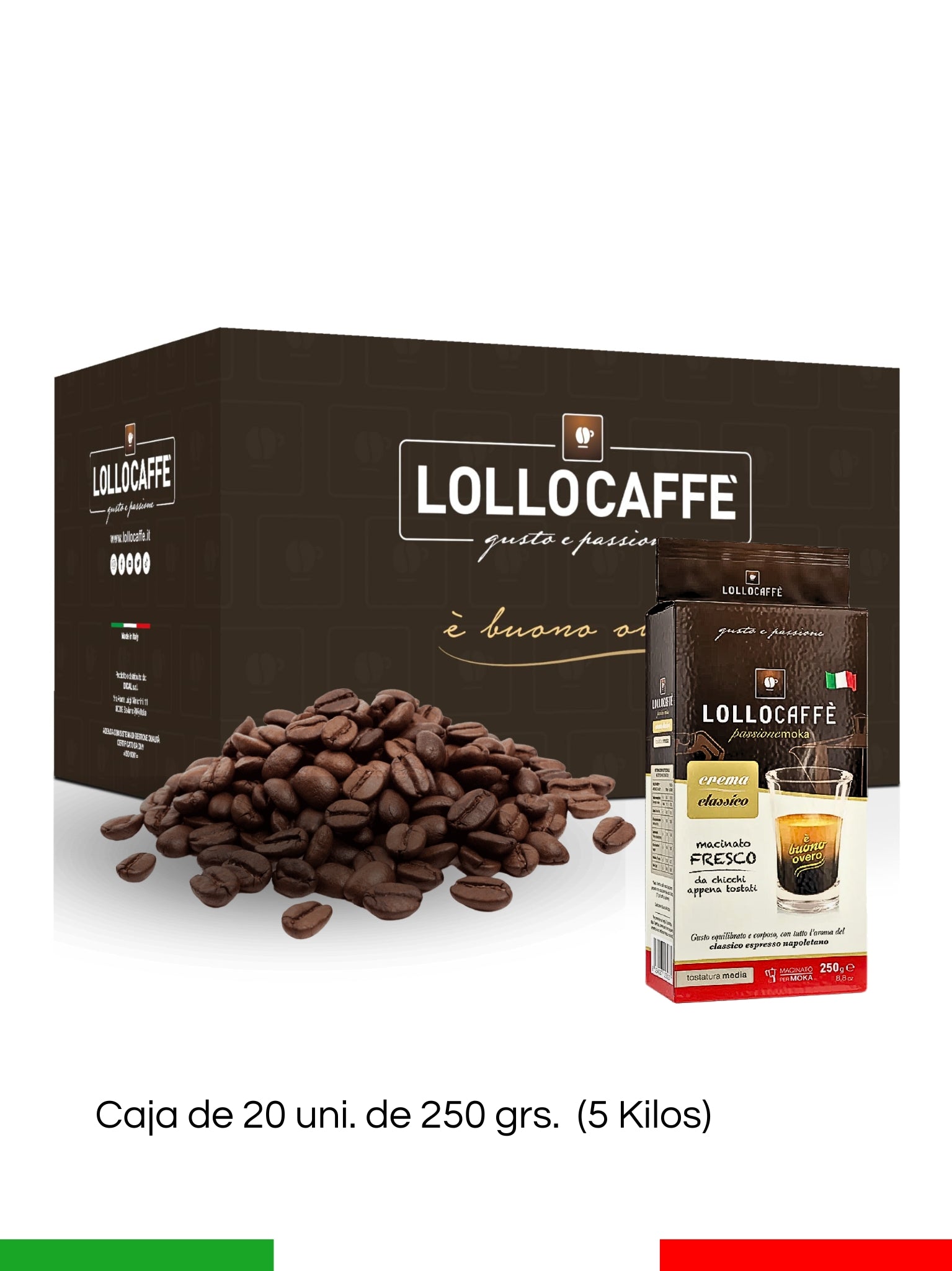 Café Molido Lollo Caffé Crema Classico 250g - Blister x 20 un.