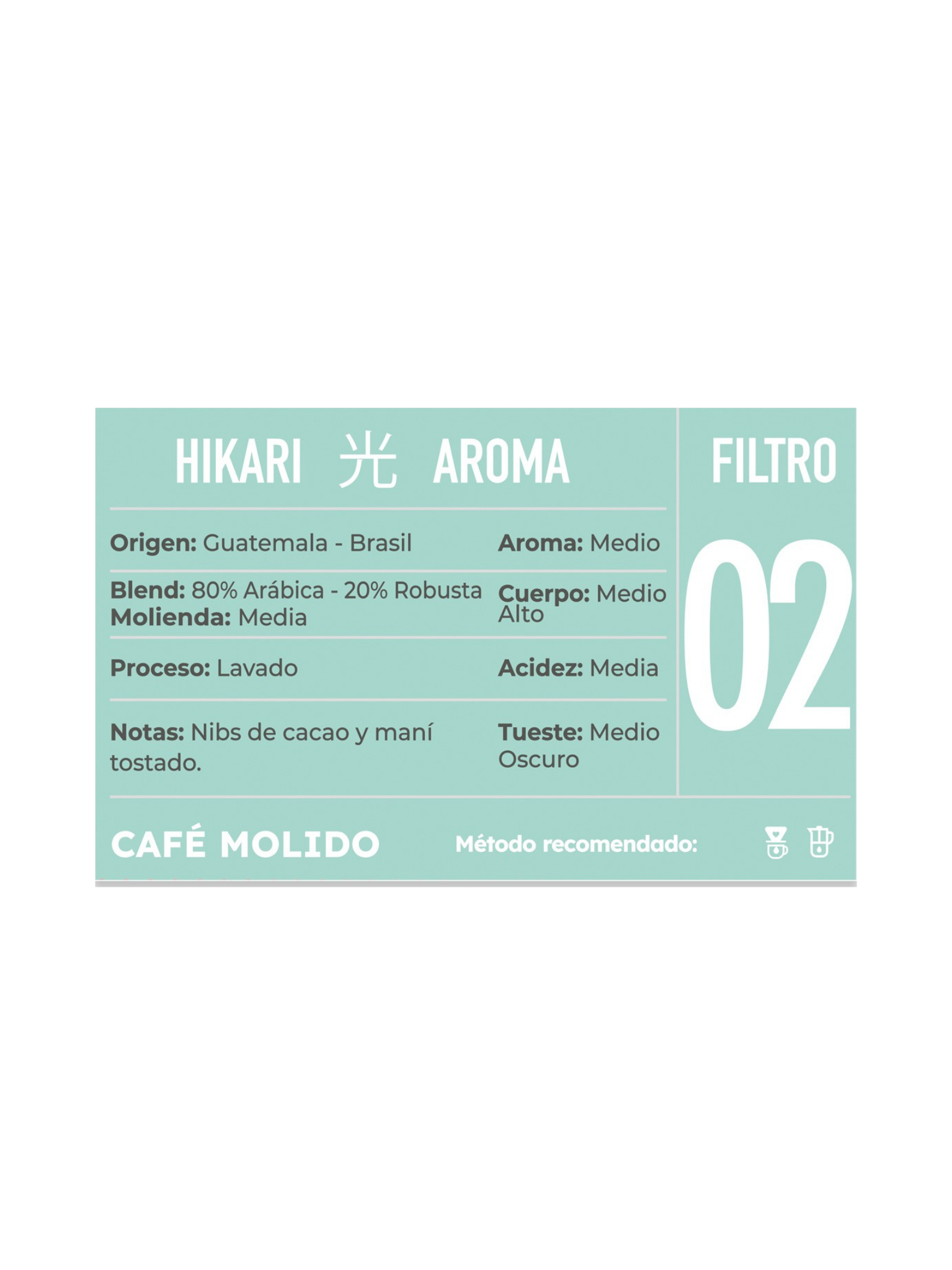 Café Molido Kissa Hikari Blend Guatemala Brasil 500g
