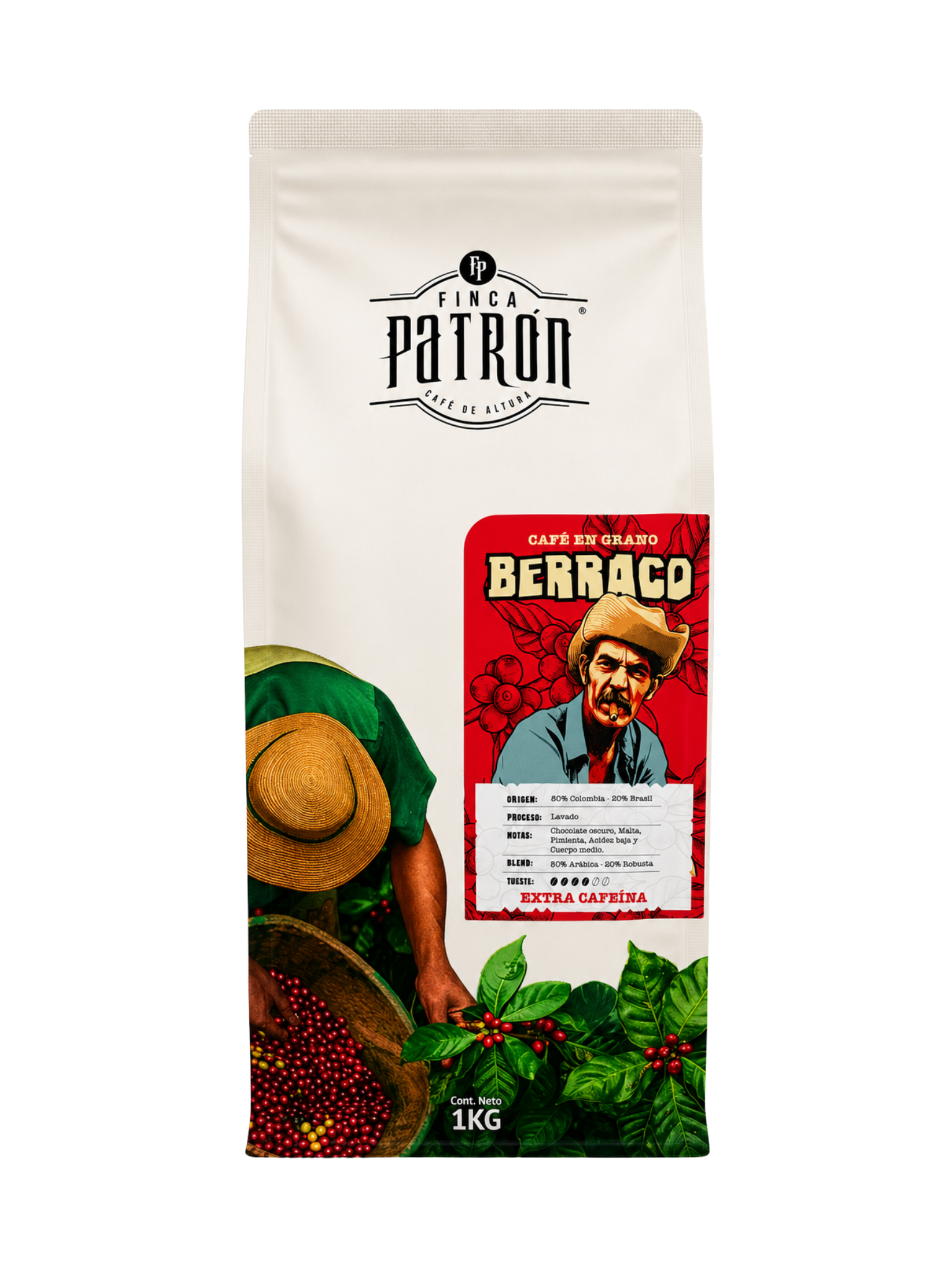 Café en Grano Finca Patrón Berraco 1Kg.
