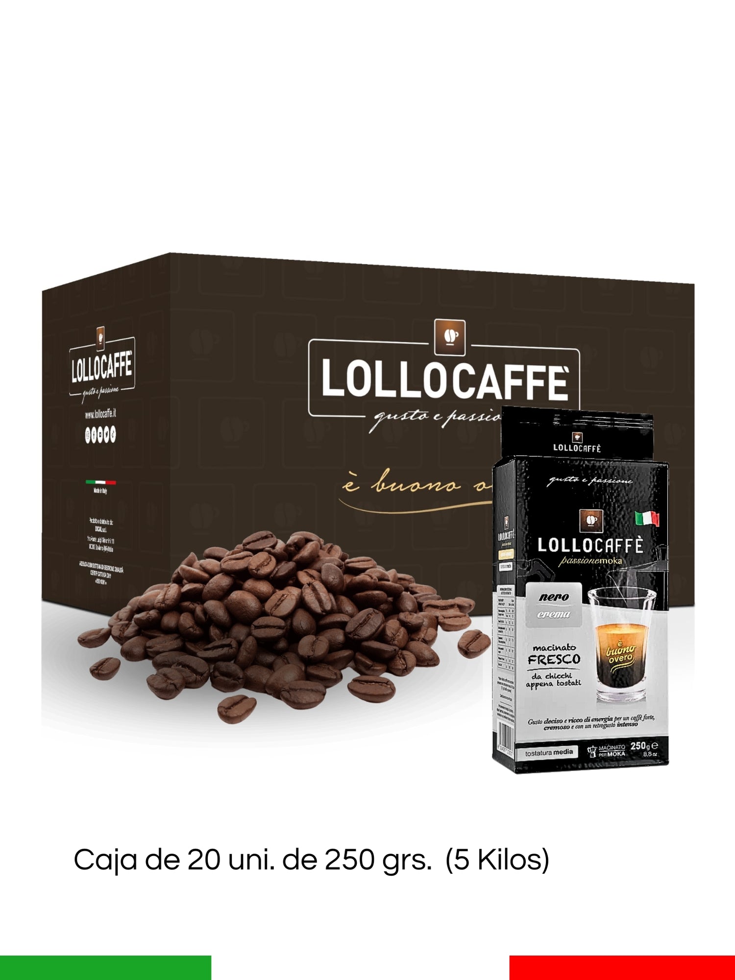 Café Molido Lollo Caffé Nero Crema 250g - Blister x 20 un.