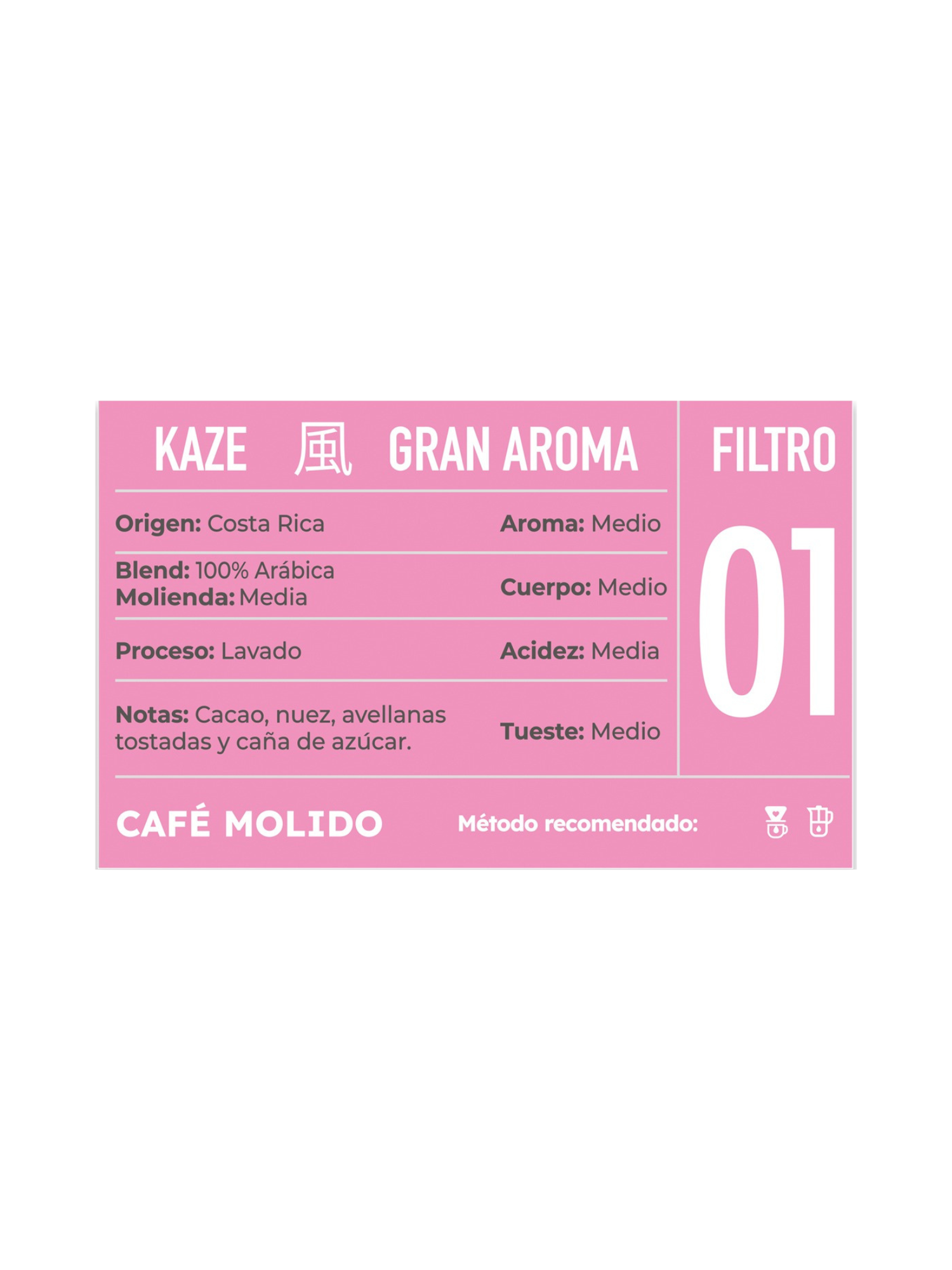 Café Molido Kissa Kaze 100% Arábica Costa Rica 1Kg