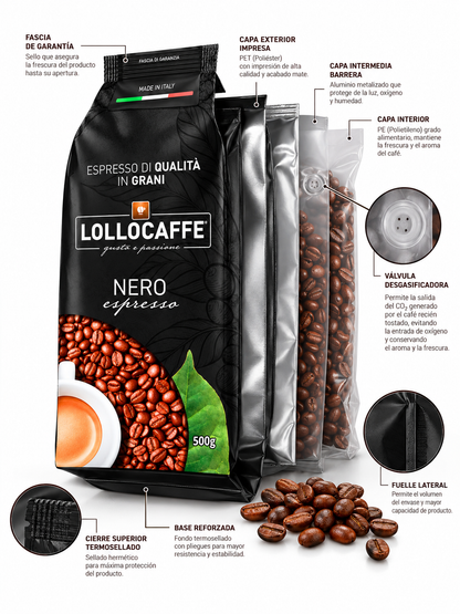 Café en Grano Lollo Caffé Nero Espresso 500 Grs.
