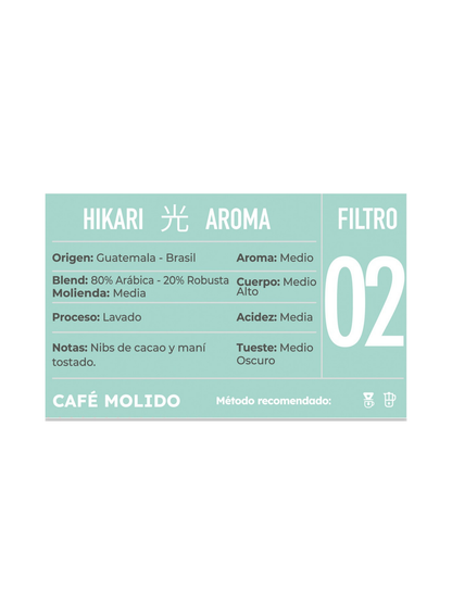 Café Molido Kissa Hikari Blend Guatemala Brasil 250g