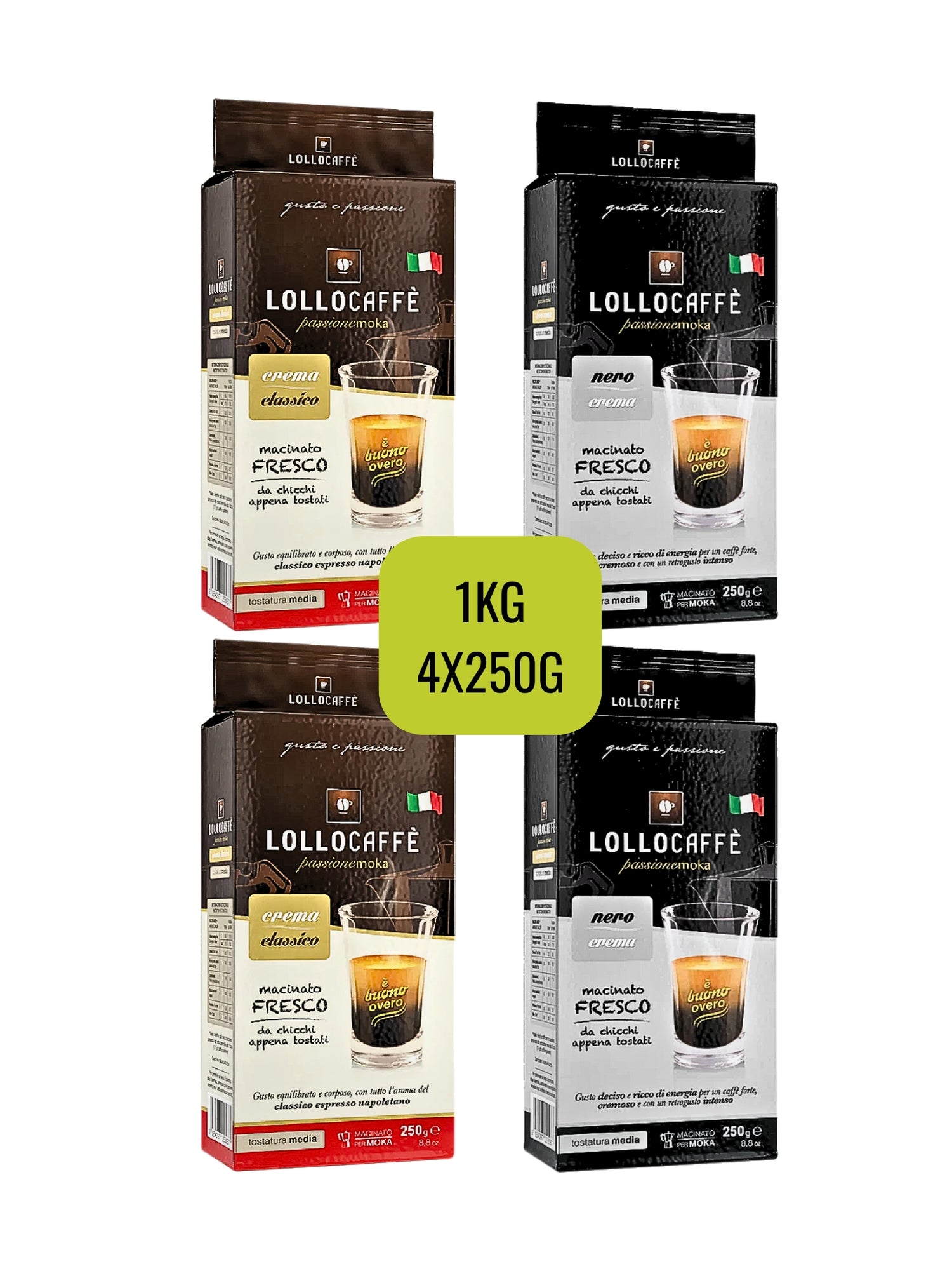 Café Molido Lollo Caffé Nero Crema/ Crema Classico 1Kg