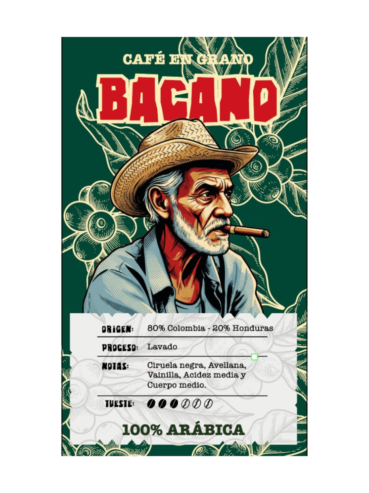 Café en Grano Finca Patrón Bacano 1Kg.