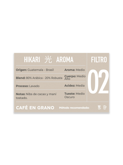 Café en Grano Kissa Hikari Blend Guatemala Brasil 1Kg