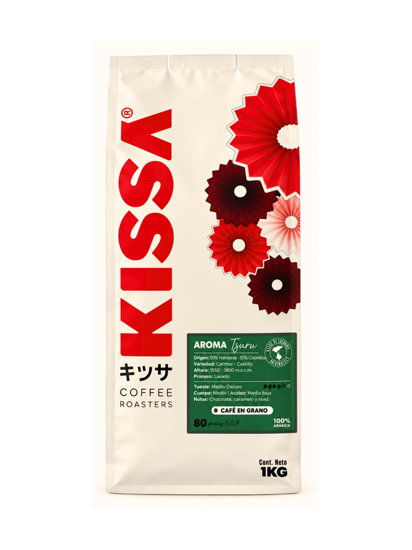 Imagen de Café En Grano Kissa Aroma, 50% Honduras Y 50% Colombia. 1 Kg