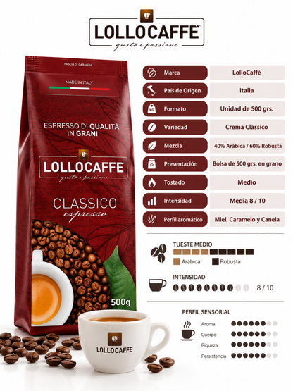 Café en Grano Lollo Caffé Classico Espresso 500 Grs.