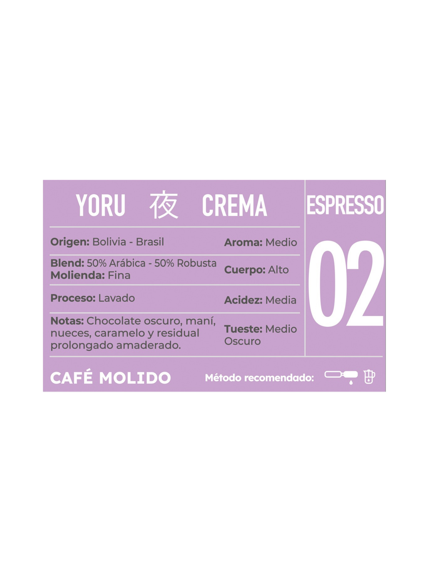 Café Molido Kissa Yoru Espresso Bolivia Brasil 1Kg