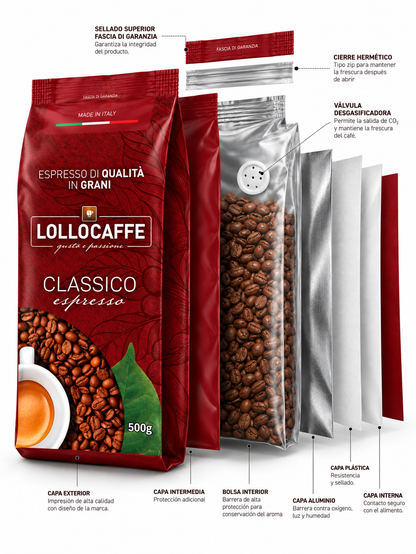 Café en Grano Lollo Caffé Classico Espresso 500 Grs.