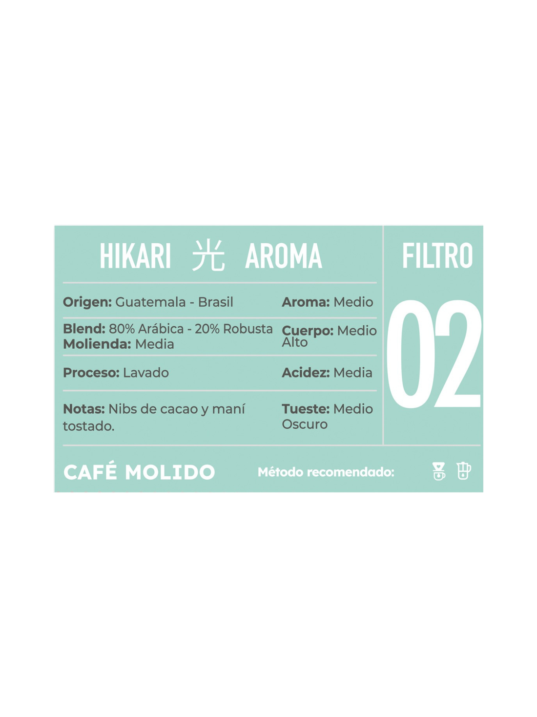 Café Molido Kissa Hikari Blend Guatemala Brasil 1Kg