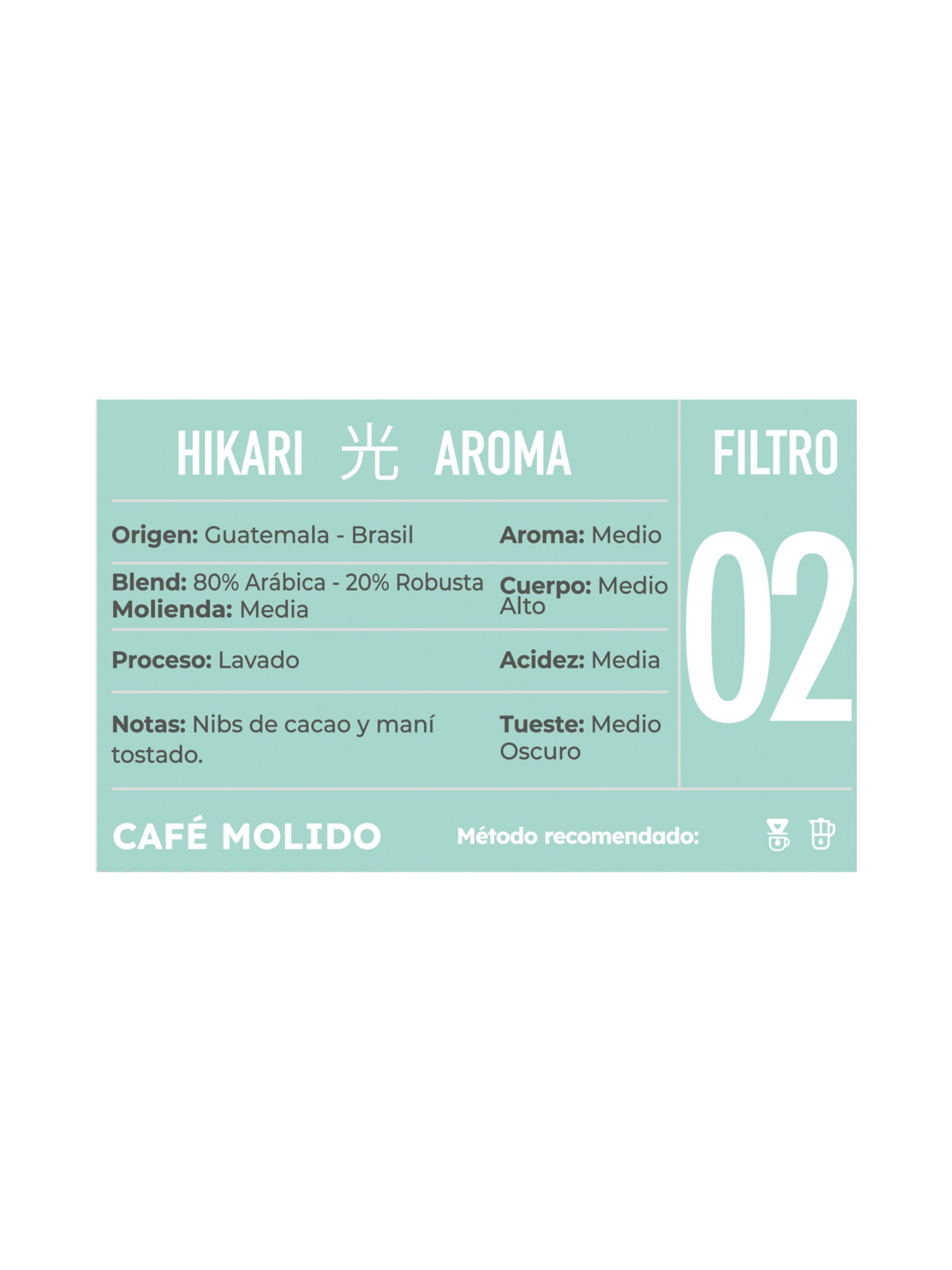 Café Molido Kissa Hikari Blend Guatemala Brasil 1Kg