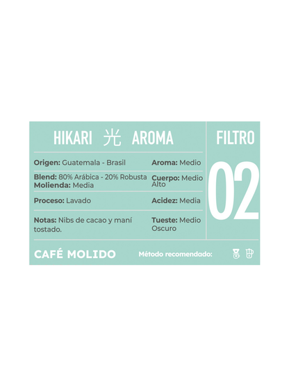 Café Molido Kissa Hikari Blend Guatemala Brasil 1Kg